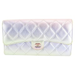 Chanel Metallic Multicolor Long Classic Flap Wallet L-Gusset 94cz68s