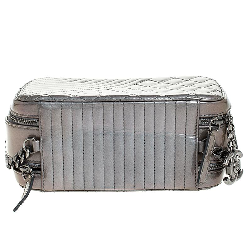 Chanel Metallic  Ombre Patent Leather Small Coco Boy Camera Case Shoulder Bag 4
