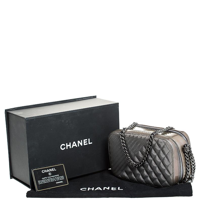 Chanel Metallic  Ombre Patent Leather Small Coco Boy Camera Case Shoulder Bag 5