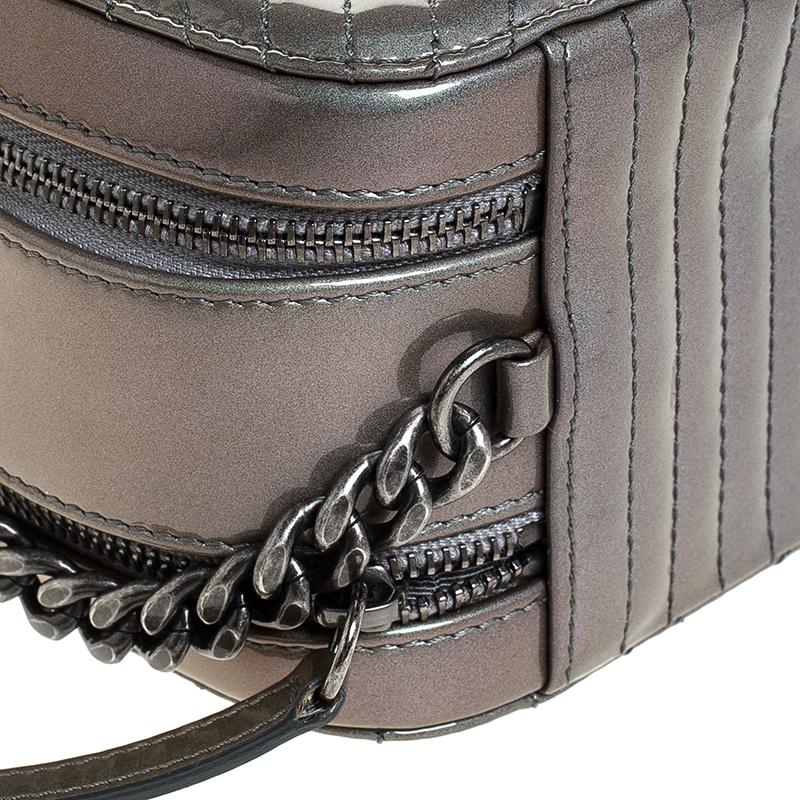Chanel Metallic  Ombre Patent Leather Small Coco Boy Camera Case Shoulder Bag In Good Condition In Dubai, Al Qouz 2