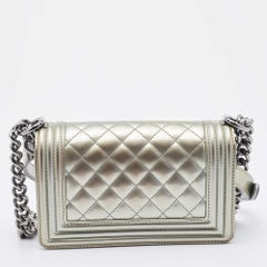 Chanel Metallic Patent Leather Small Boy Bag