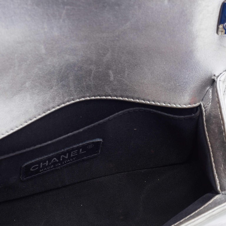 Chanel Metallic Patent Leather Small Boy Bag For Sale at 1stDibs