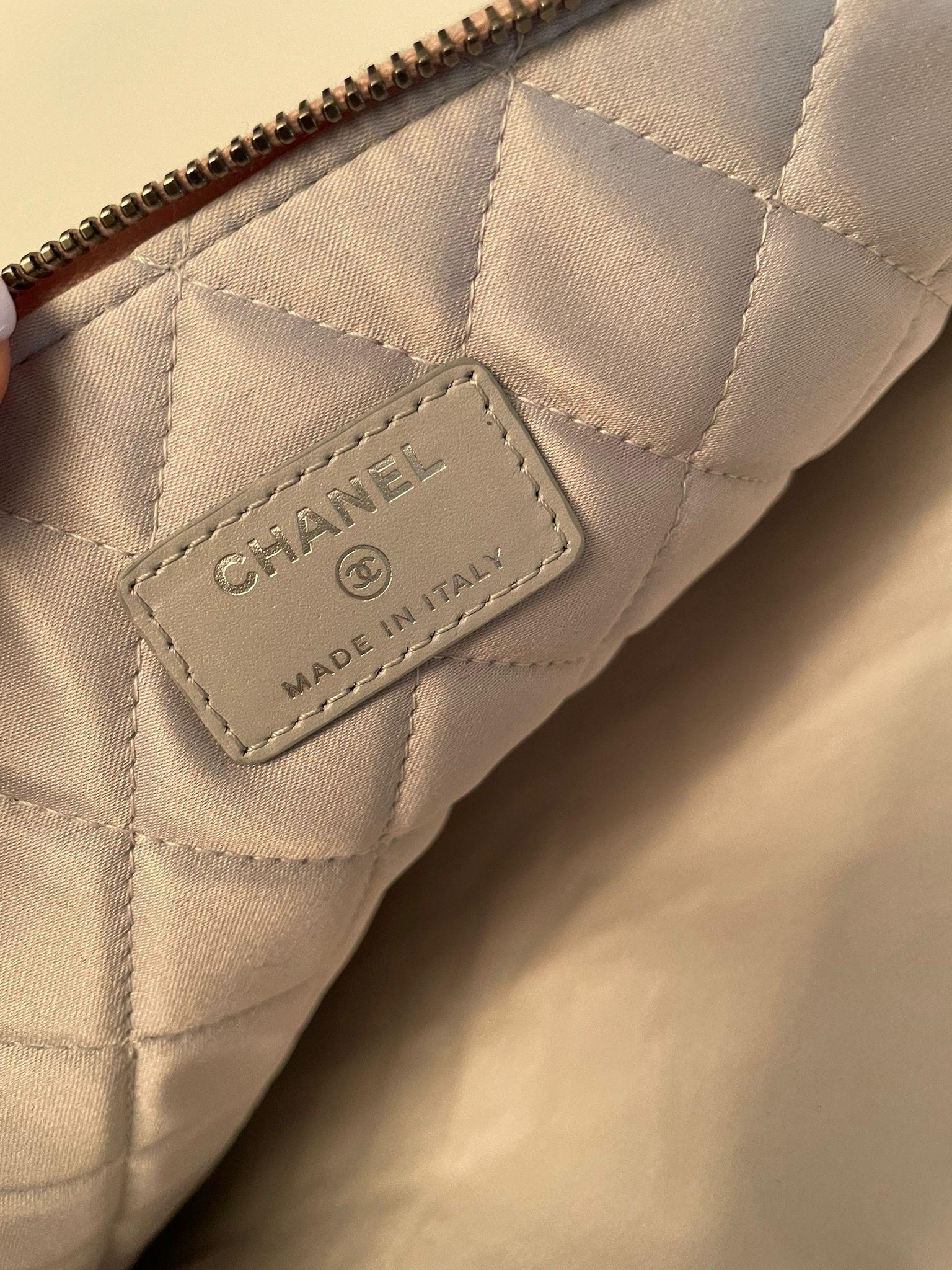 Chanel metallic pink clutch bag 2