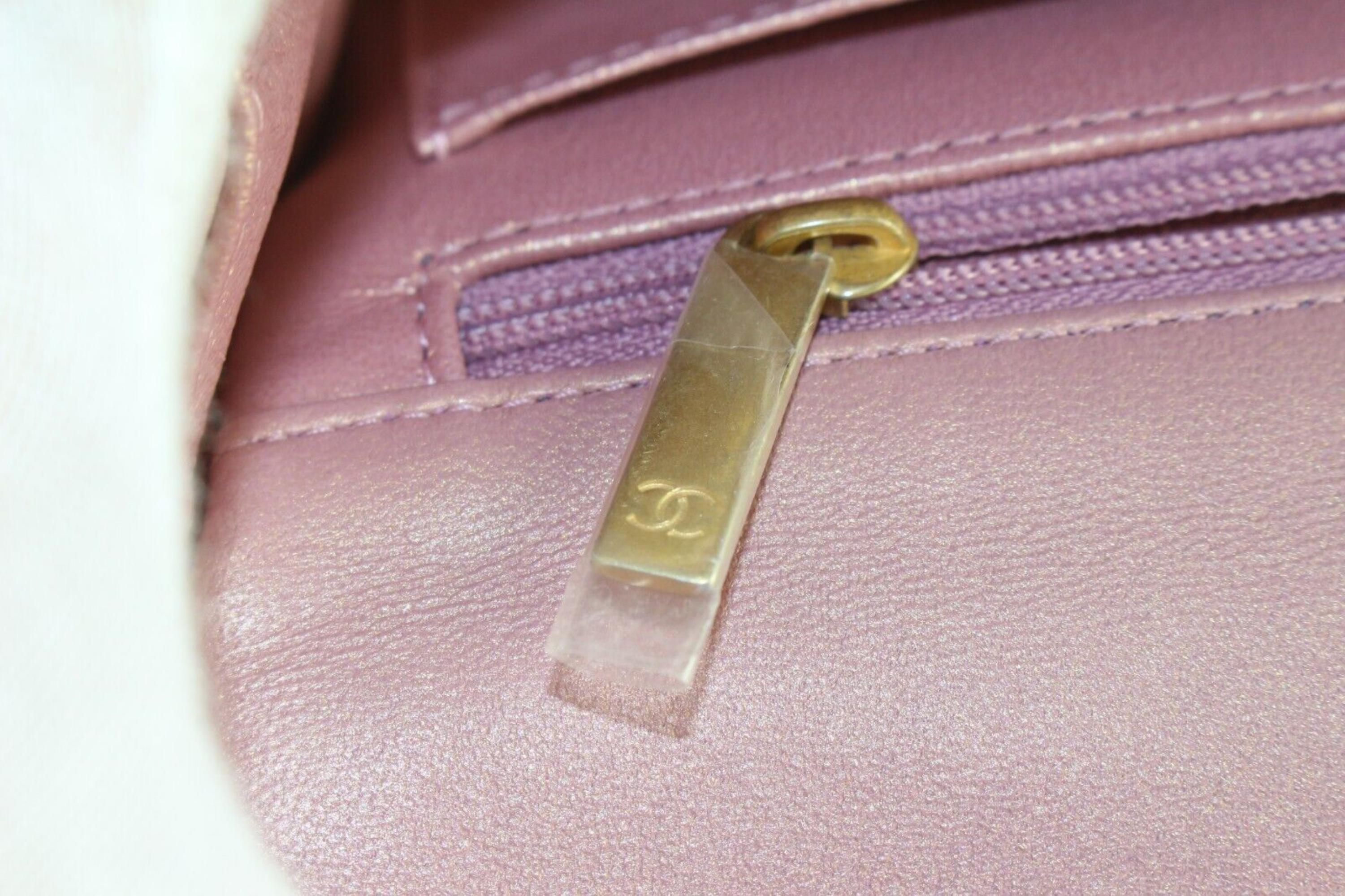 Orange Chanel Metallic Pink Iridescent Mini Top Handle Classic Flap GHW 1CK0418