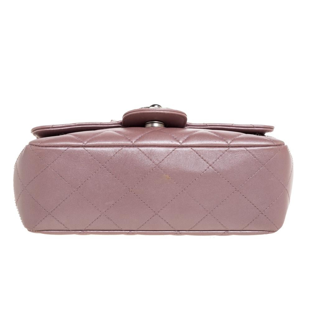 Women's Chanel Metallic Pink Quilted Leather Extra Mini Classic Flap Bag