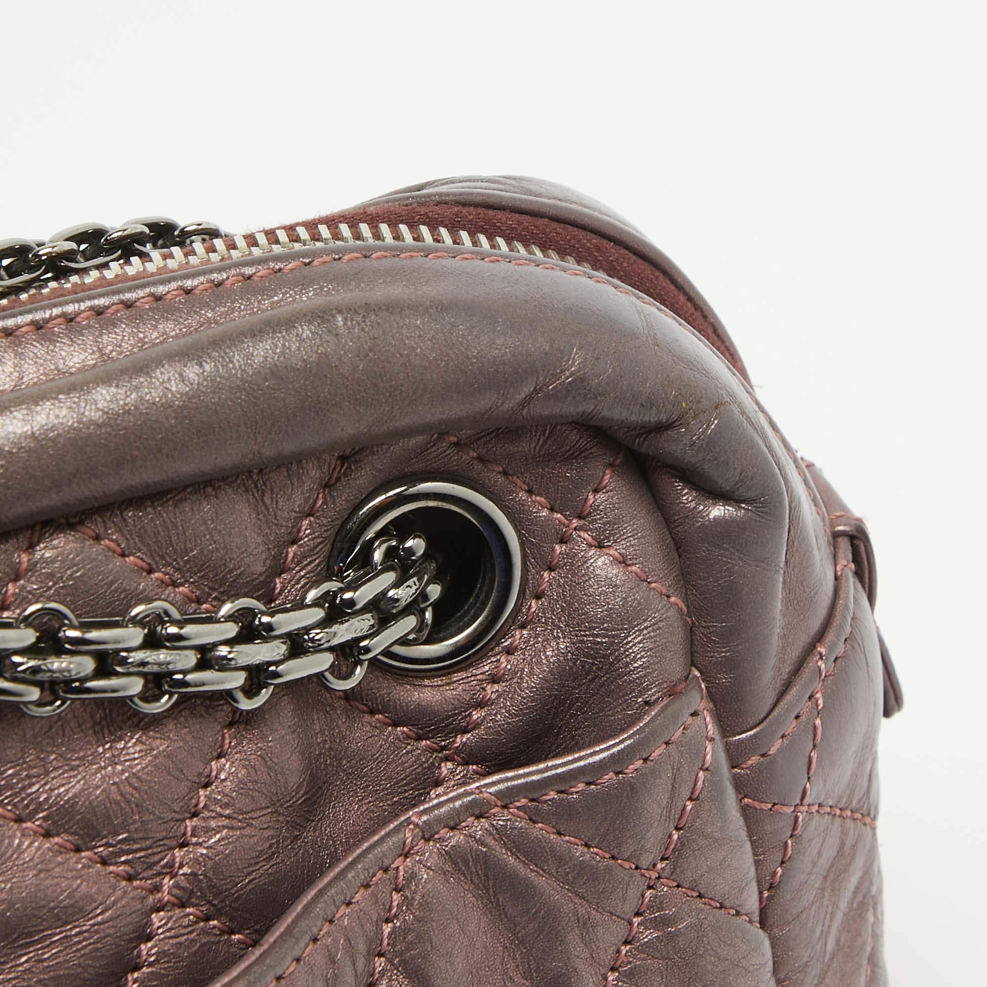 Chanel Metallic Pink Quilted Leather Reissue 2.55 Camera Bag 2