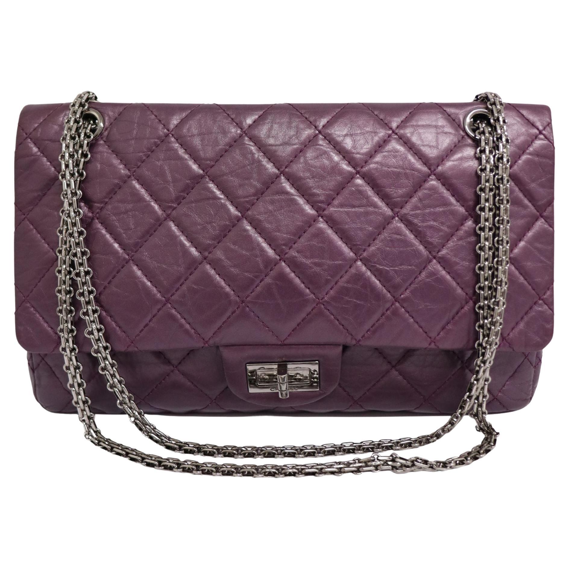 Chanel Metallic Purple 2.55 Reissue 228 Double Flap Bag