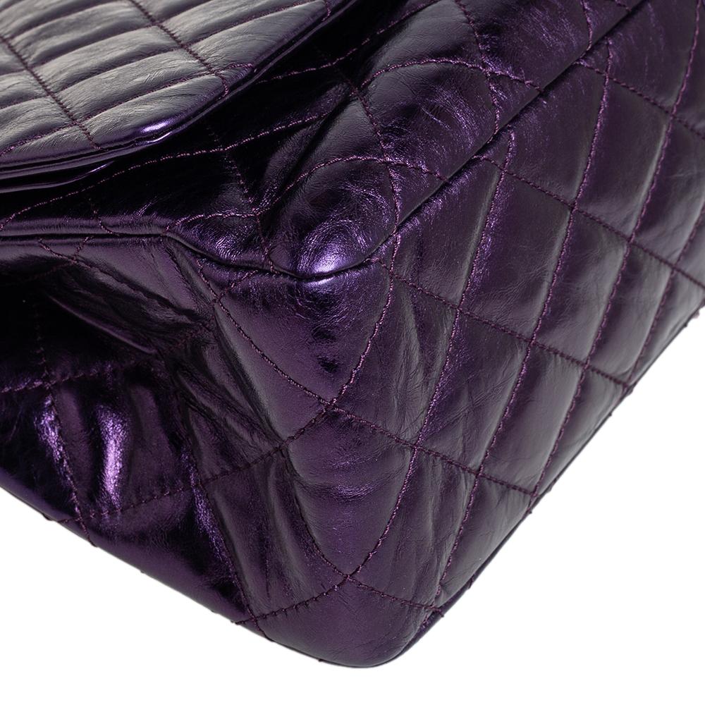 Chanel Metallic Purple Quilted Leather Reissue 2.55 Classic 228 Flap Bag 2