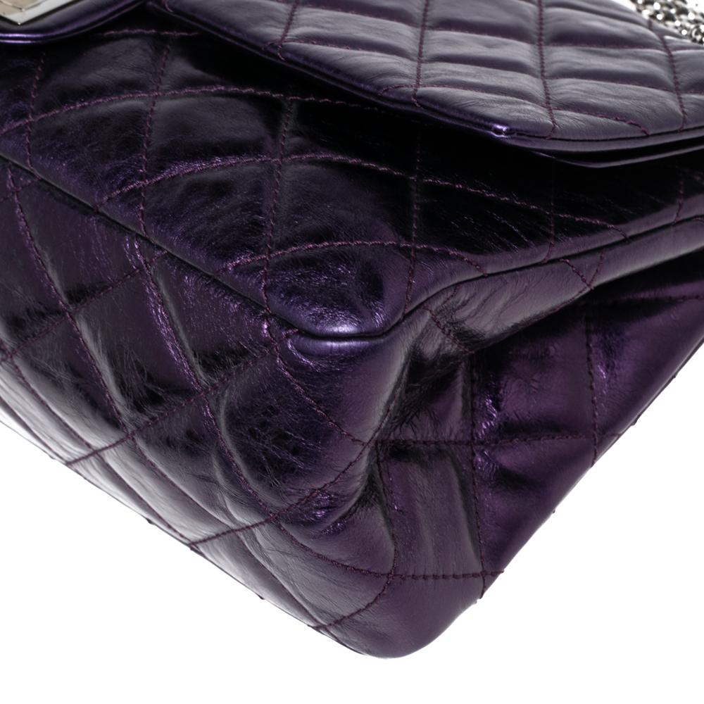 Chanel Metallic Purple Quilted Leather Reissue 2.55 Classic 228 Flap Bag 5