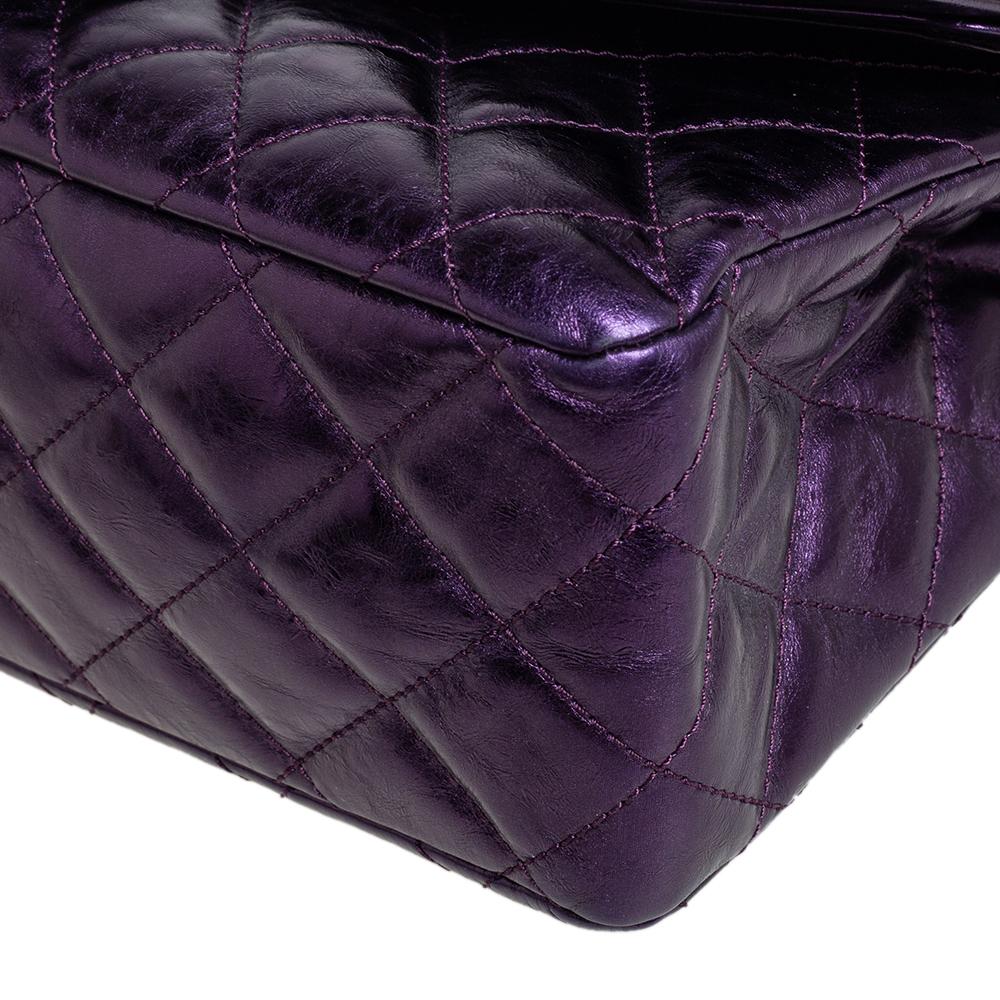 Chanel Metallic Purple Quilted Leather Reissue 2.55 Classic 228 Flap Bag 3