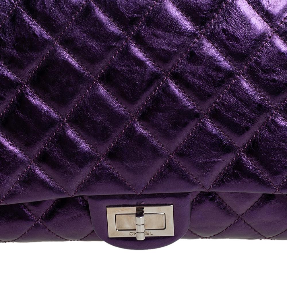 Chanel Metallic Purple Quilted Leather Reissue 2.55 Classic 228 Flap Bag 4