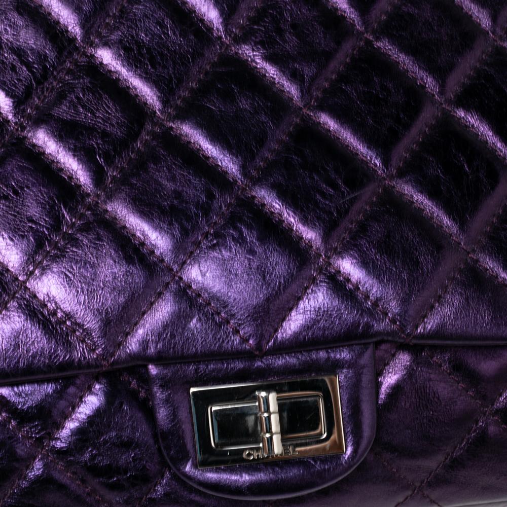 Chanel Metallic Purple Quilted Leather Reissue 2.55 Classic 228 Flap Bag 7