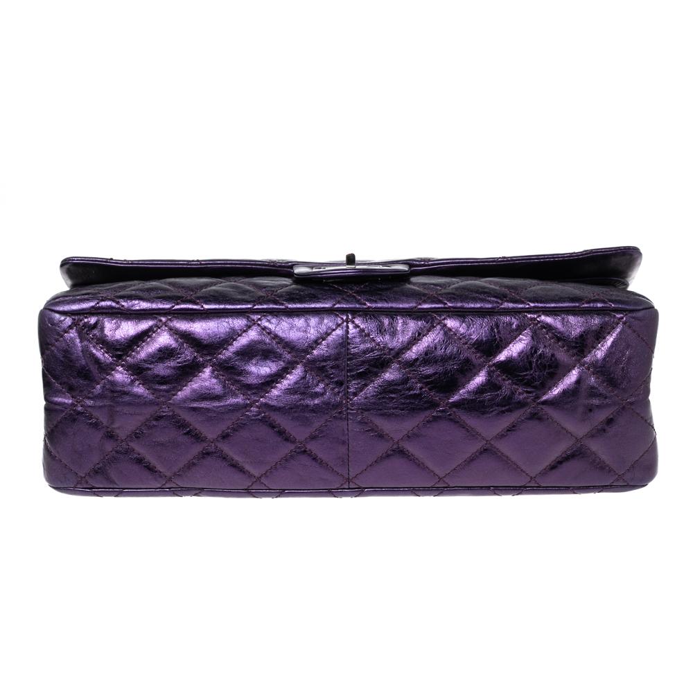 Women's Chanel Metallic Purple Quilted Leather Reissue 2.55 Classic 228 Flap Bag