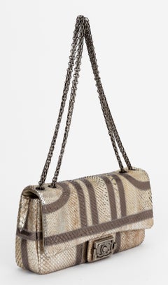 Chanel Metallic Python Classic Flap Bag