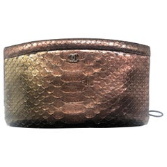 Chanel Metallic Python Clutch Bag