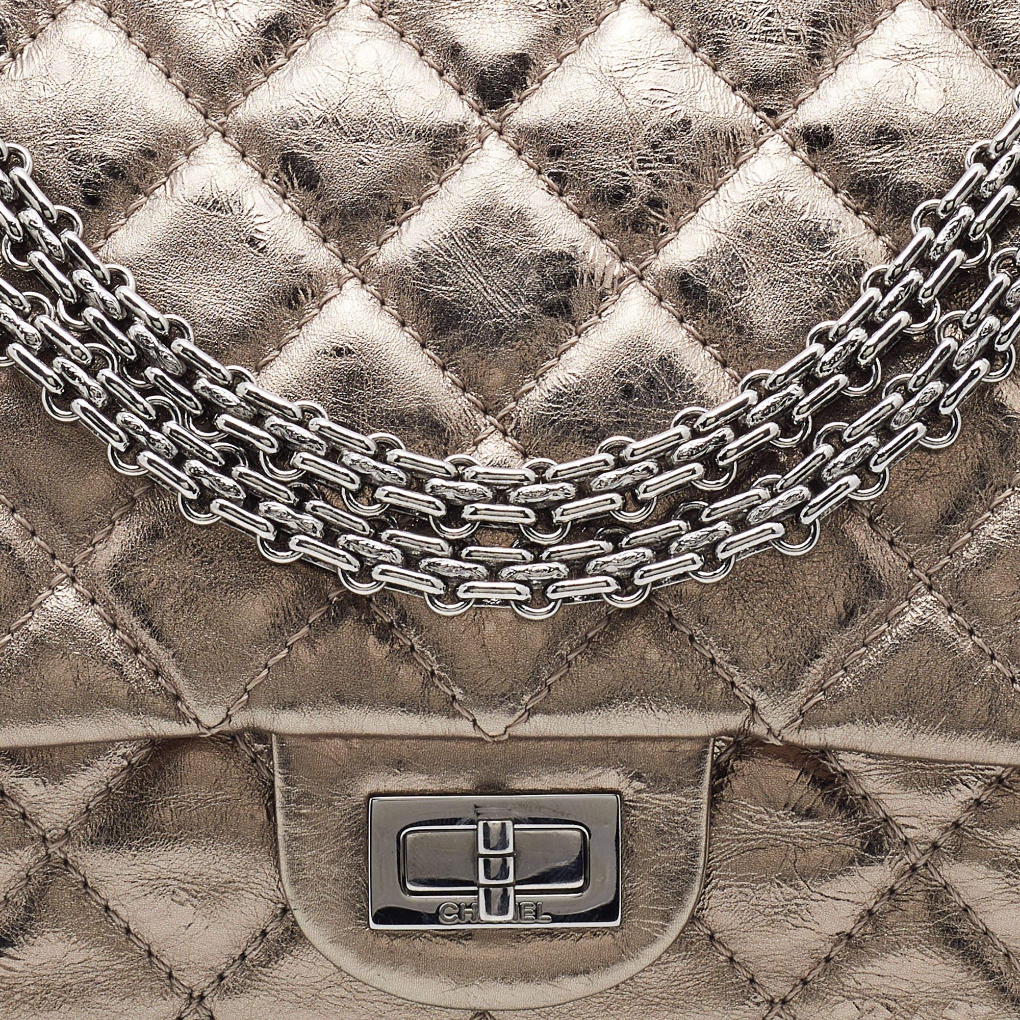 Chanel Metallic Quilted Aged Leather 226 Reissue 2.55 Flap Bag 7