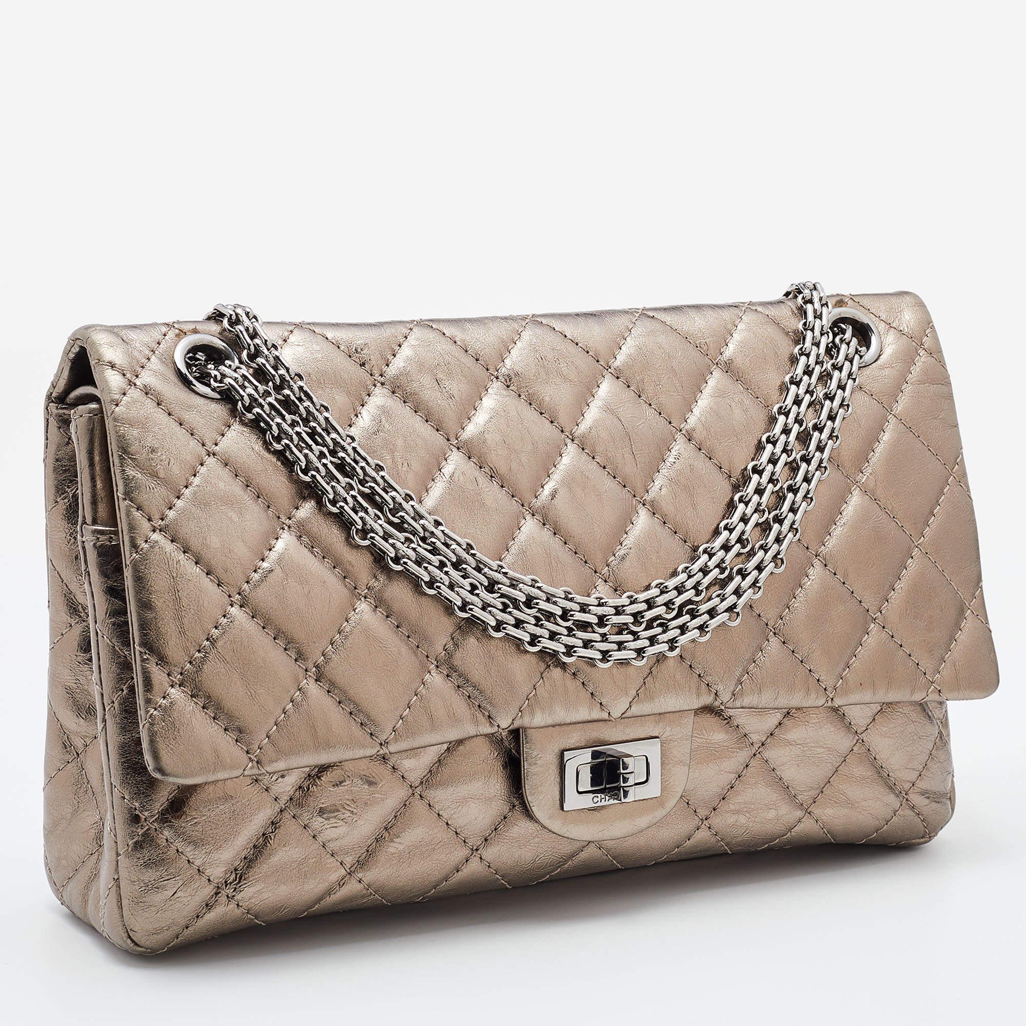 Women's Chanel Metallic Quilted Aged Leather 226 Reissue 2.55 Flap Bag