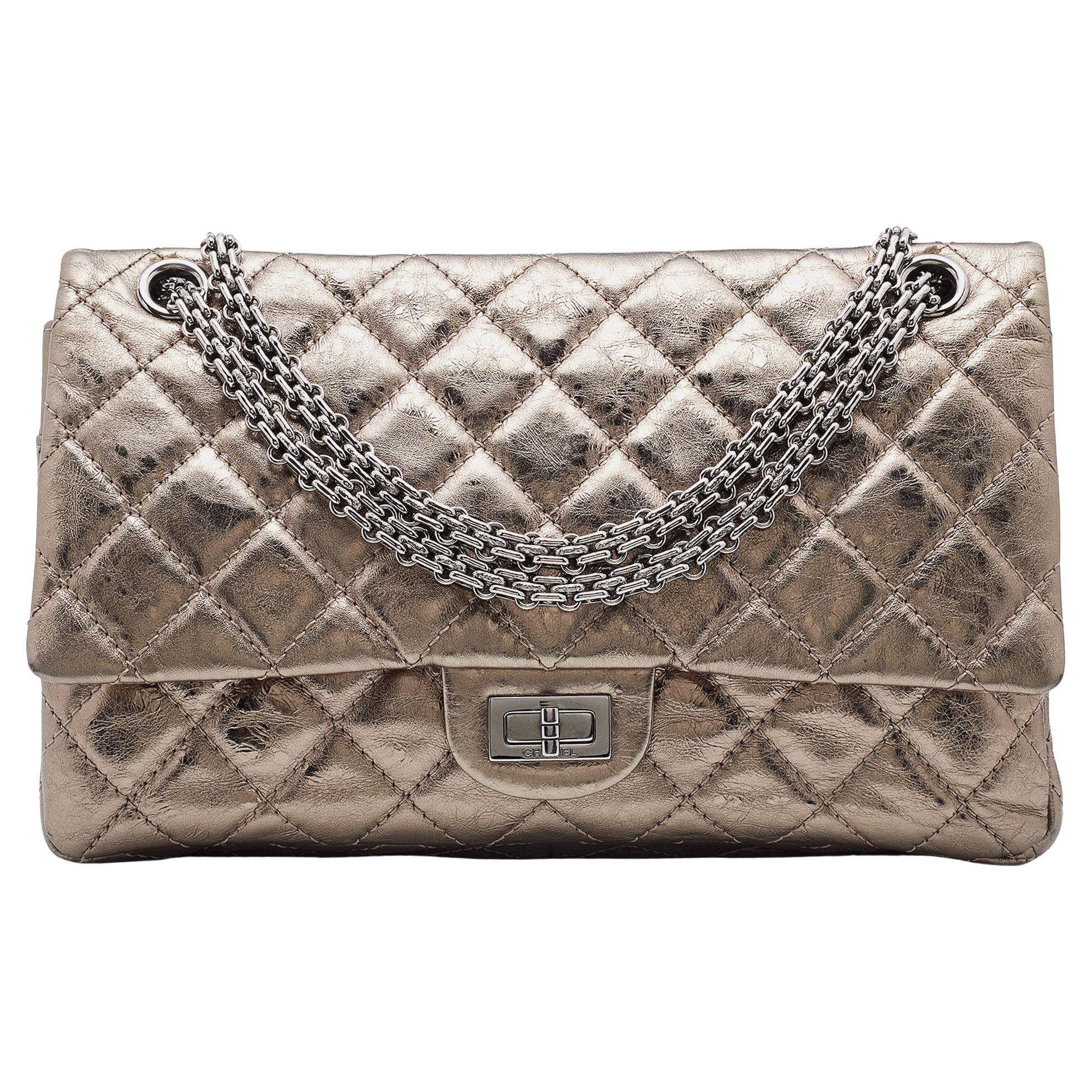 Chanel Metallic Quilted Aged Leather 226 Reissue 2.55 Flap Bag