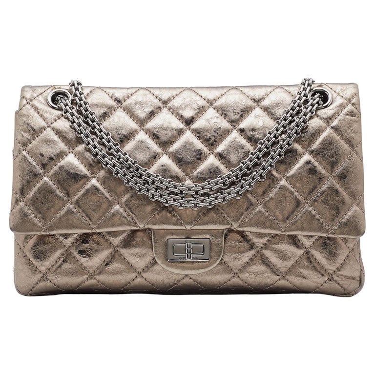 Chanel Metallic Quilted Aged Leather 226 Reissue 2.55 Flap Bag For Sale at  1stDibs