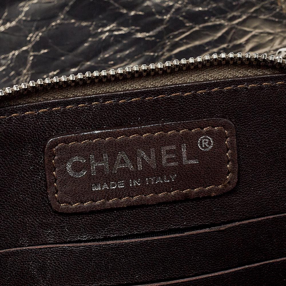 Chanel Metallic gesteppt gealtertes Leder Muscheln Brieftasche auf Kette 4