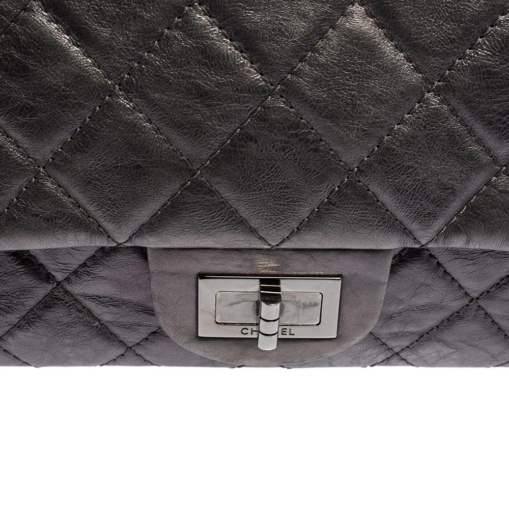 Chanel Metallic Quilted Aged Leather Reissue 2.55 Classic 227 Flap Bag 5