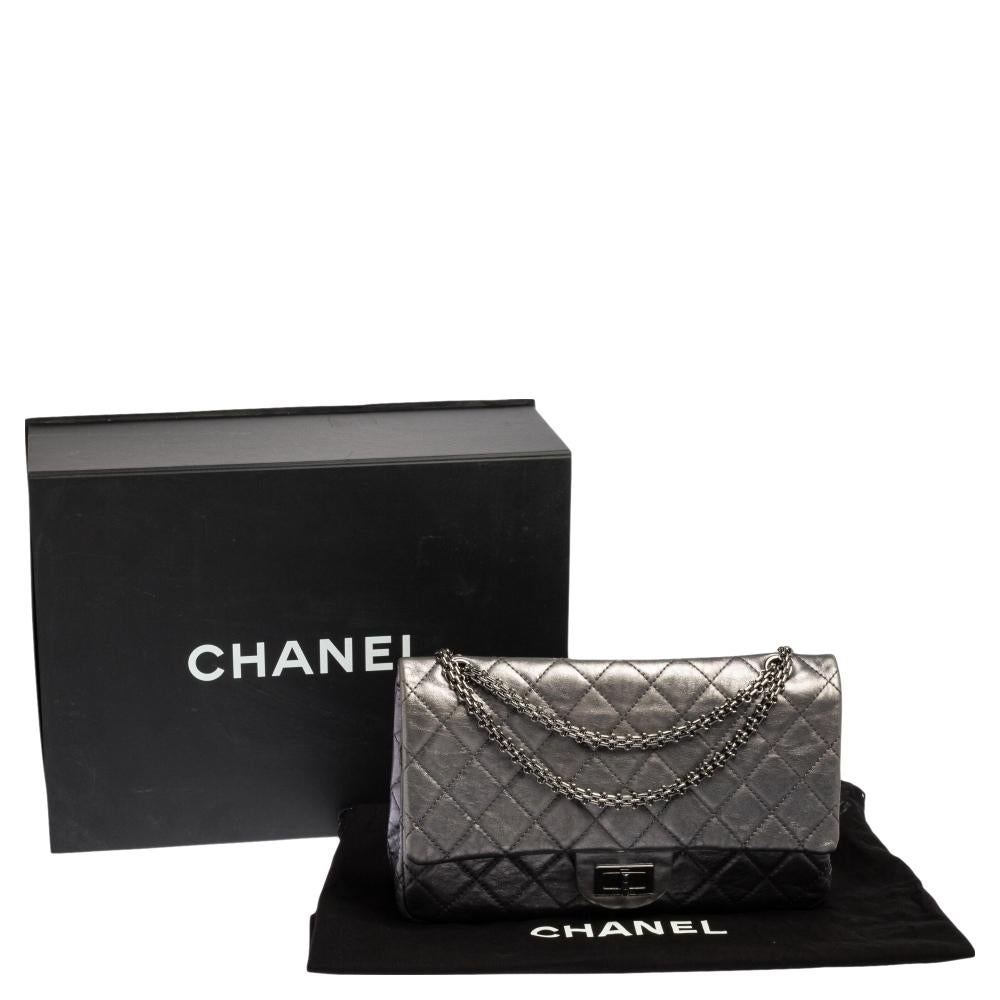 Chanel Metallic Quilted Aged Leather Reissue 2.55 Classic 227 Flap Bag 7