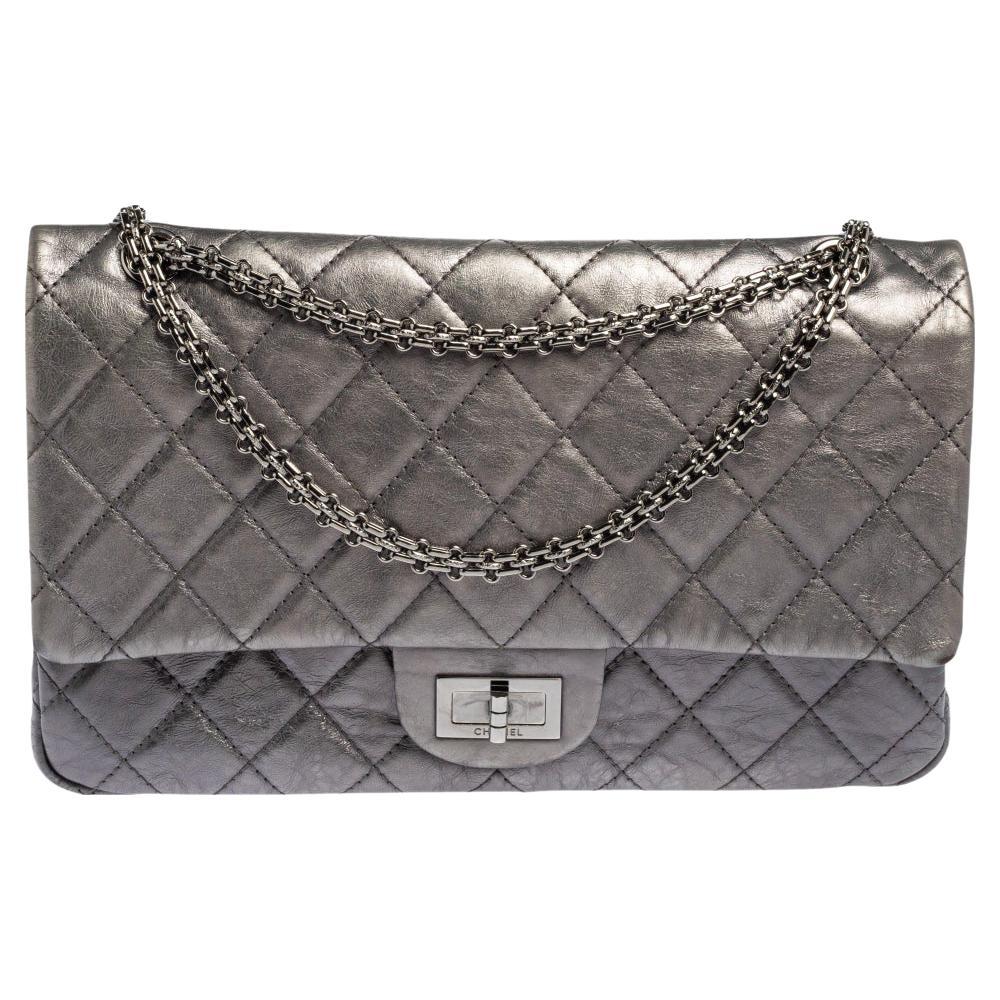 Chanel Classic Flap Rare Quilted Micro Mini Silver Metallic Lambskin  Leather Bag For Sale at 1stDibs  chanel silver metallic bag silver  leather bag chanel metallic bag