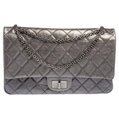 Chanel Metallic Quilted Aged Leather Reissue 2.55 Classic 227 Flap Bag