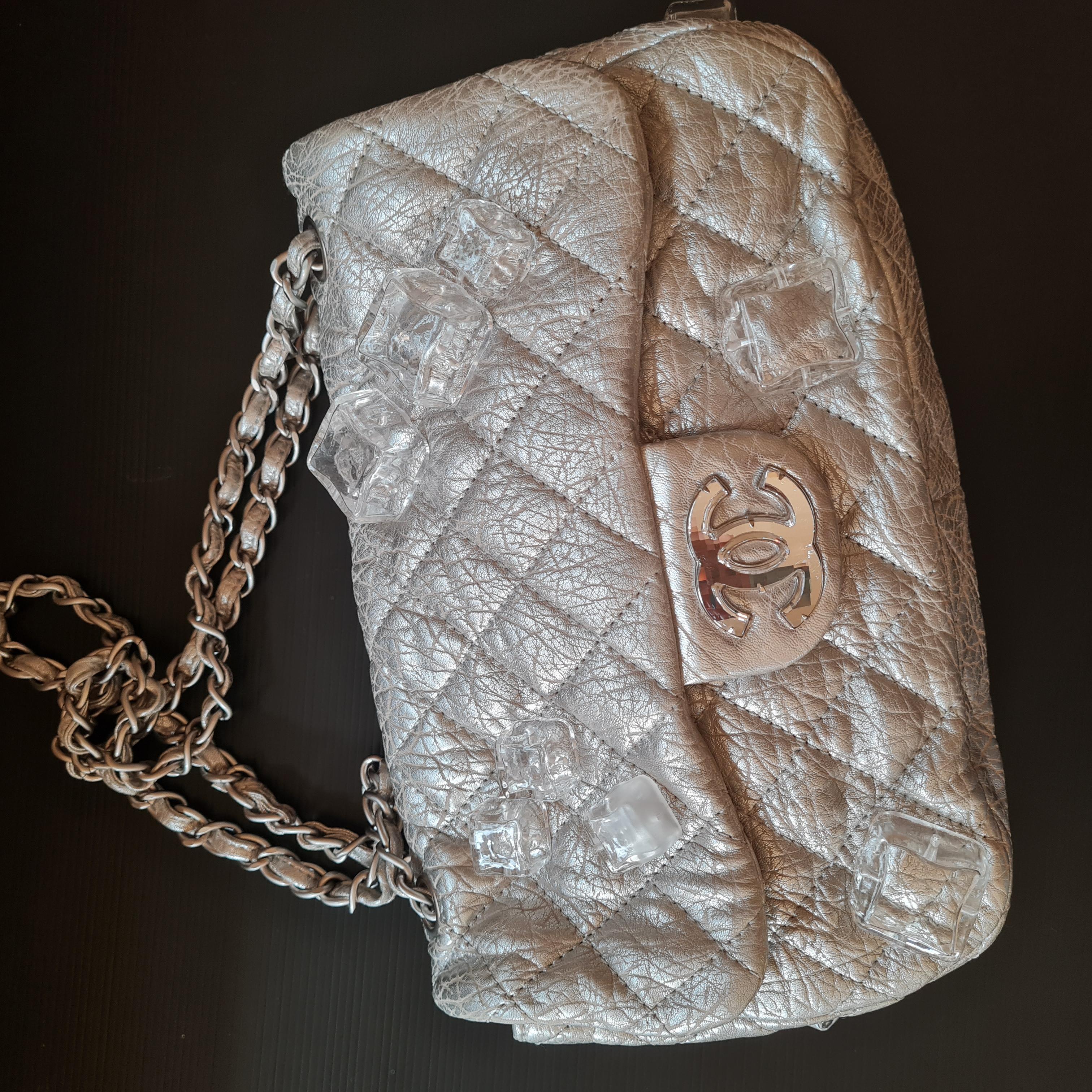 Chanel Metallic Quilted Ice Cube On The Rocks Flap Bag 10