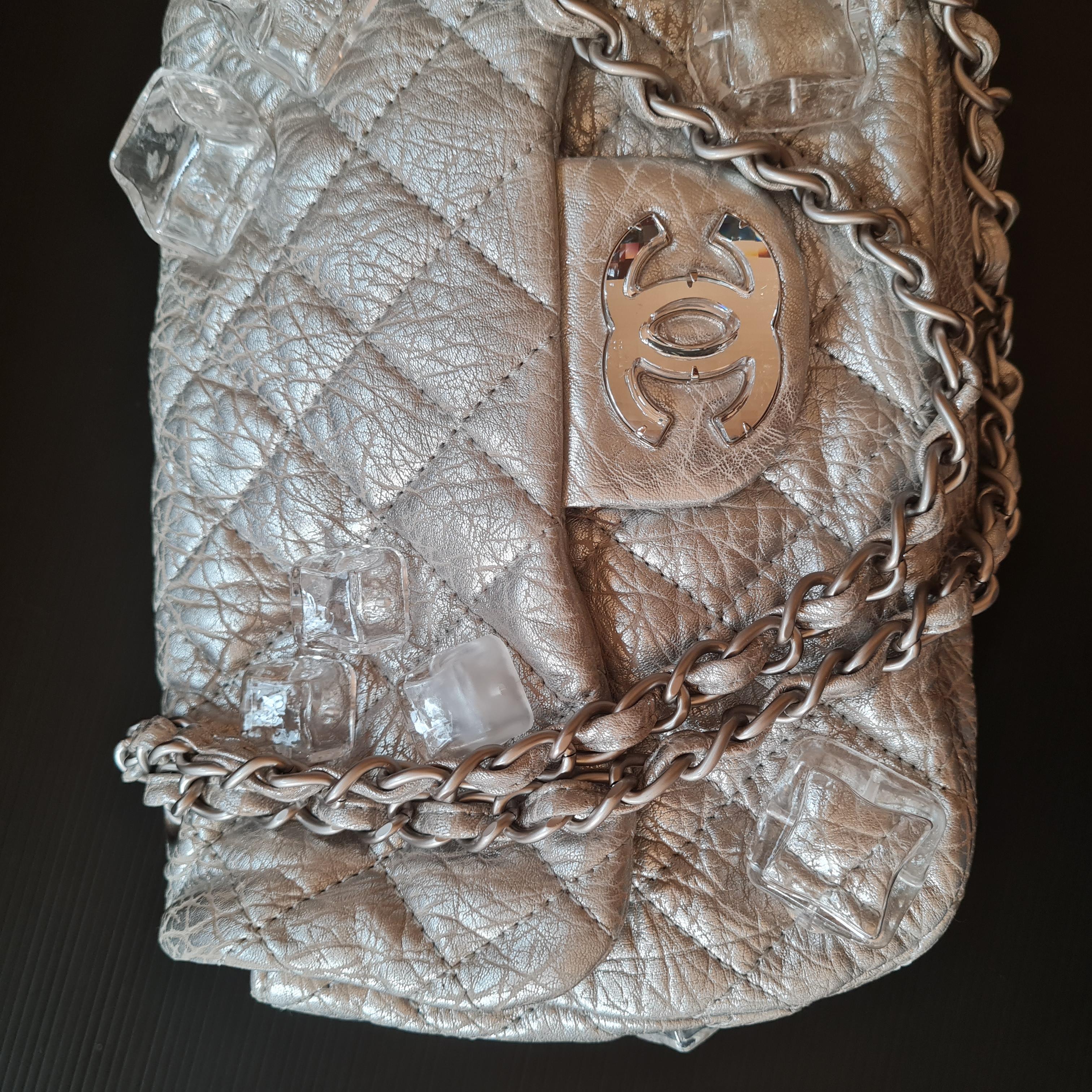 Chanel Metallic Quilted Ice Cube On The Rocks Flap Bag 12