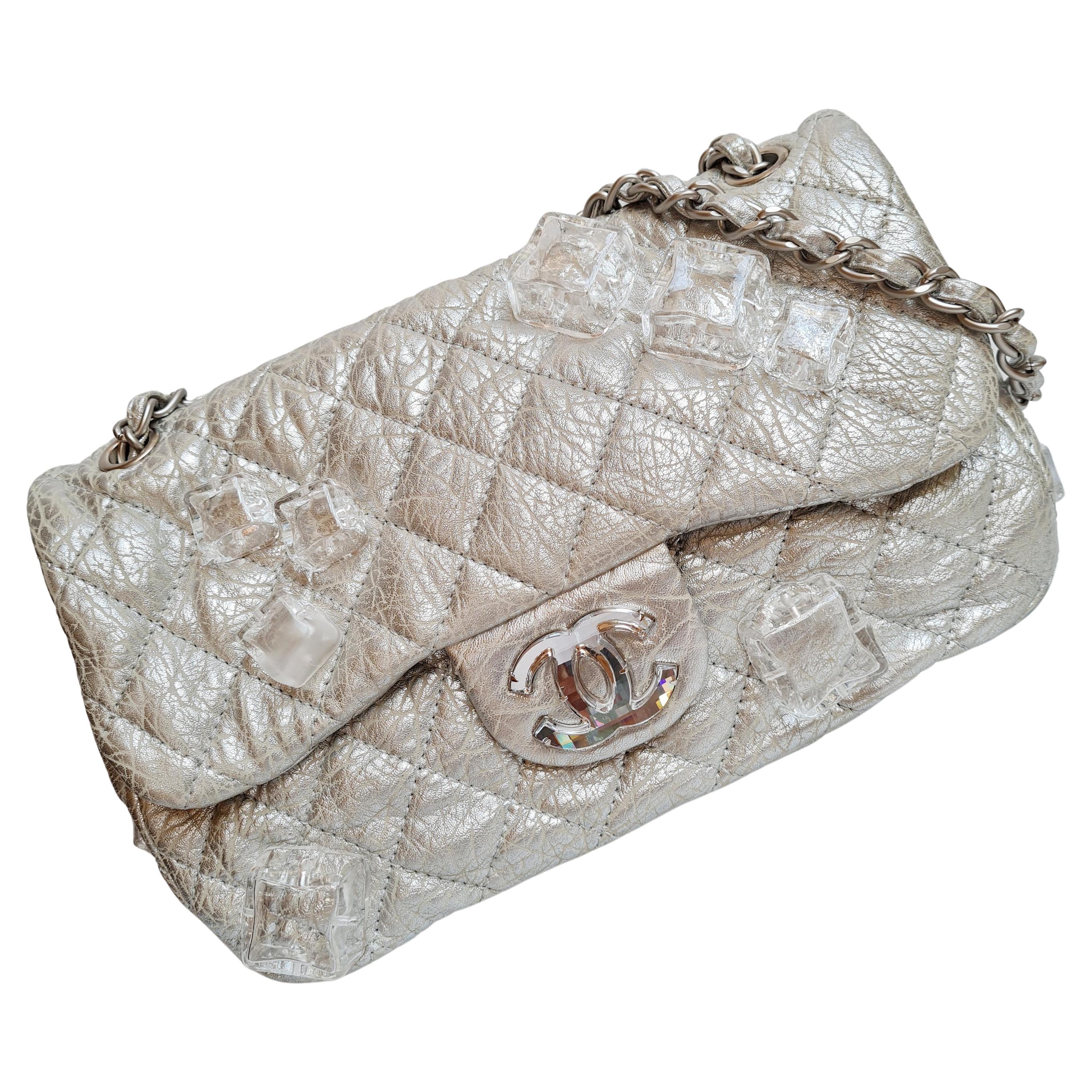Chanel Metallic Quilted Ice Cube On The Rocks Flap Bag at 1stDibs