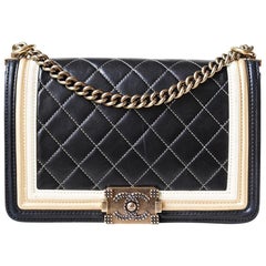 Chanel Metallic Quilted Lambskin Leather Boy Flap Bag
