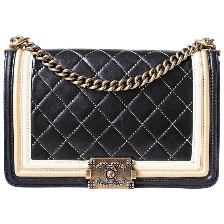 Chanel Metallic Quilted Lambskin Leather Boy Flap Bag at 1stDibs