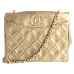 Chanel Metallic Quilted Lambskin Vintage Flap Chain Crossbody 859821