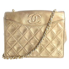 Chanel Metallic Quilted Lambskin Retro Flap Chain Crossbody 859821