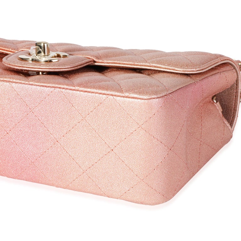 Chanel Metallic Rose Gold Ombre Classic Rectangular Mini Flap Bag Golden  Leather ref.614142 - Joli Closet