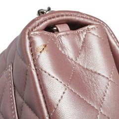 Chanel Metallic Rose Quilted Leather Mini Rectangle Classic Single Flap Bag