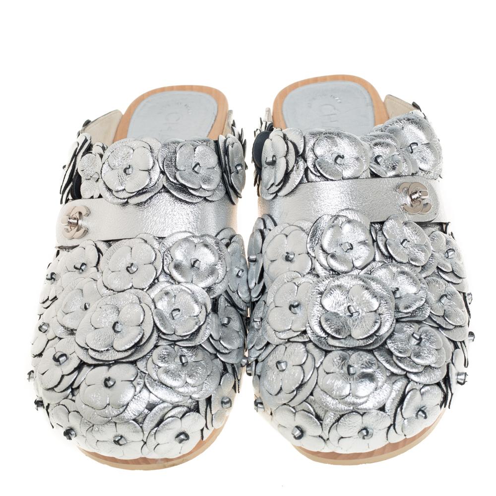 silver clog sandals
