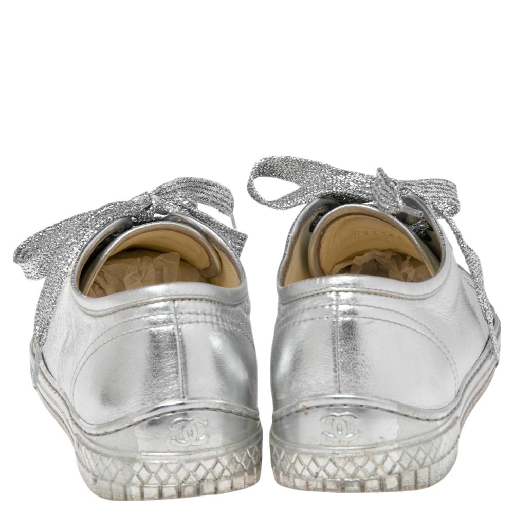 metallic chanel sneakers
