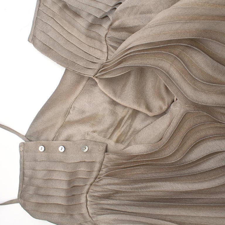 Chanel Metallic Silver Pleated Dress - Size US 6 at 1stDibs | chanel ...