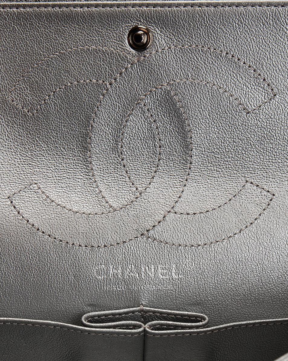 Chanel Metallic Silver Small Calfskin Reissue Double Classic Double Flap  For Sale 3