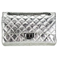 Chanel Metallic Silver Small Calfskin Reissue Double Classic Double Flap