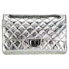 Chanel Metallic Silver Small Calfskin Reissue Double Classic Double Flap 