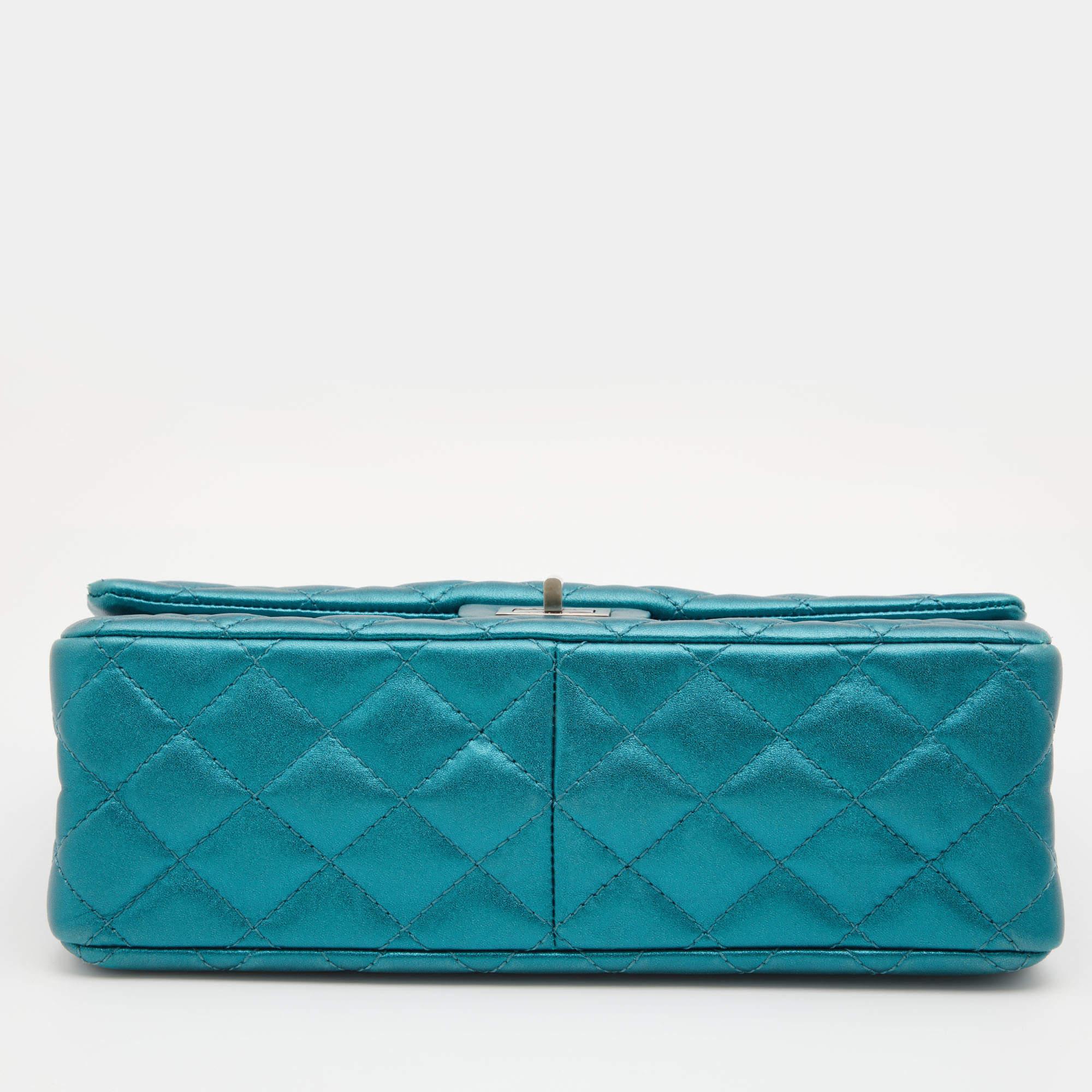 Chanel Metallic Teal Blue Quilted Leather Reissue 2.55 Classic 226 Flap Bag 1