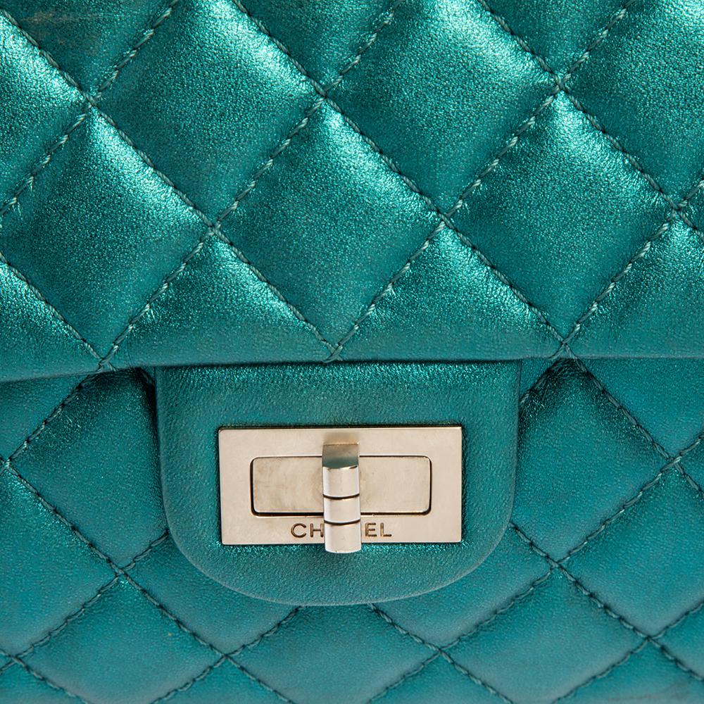 Women's Chanel Metallic Teal Quilted Leather Reissue 2.55 Classic 226 Flap Bag