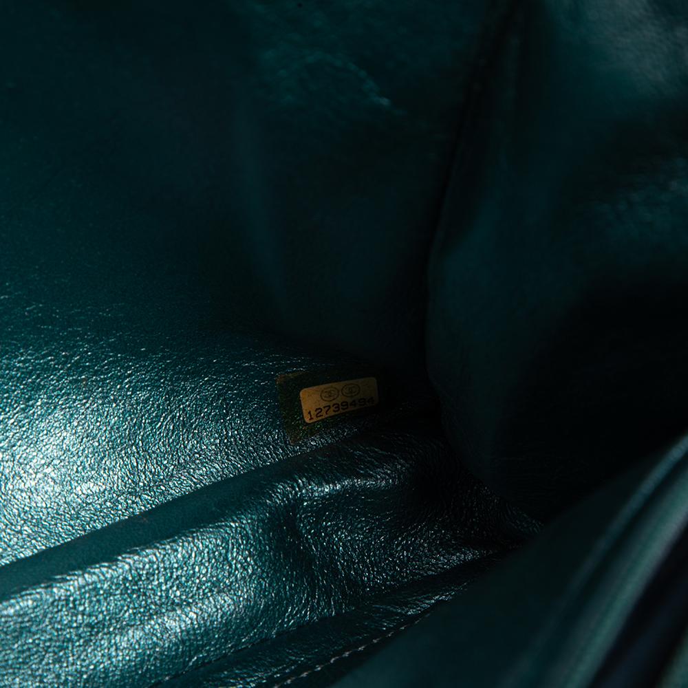 Chanel Metallic Teal Gestepptes Leder Reissue 2.55 Classic 226 Klappentasche 4