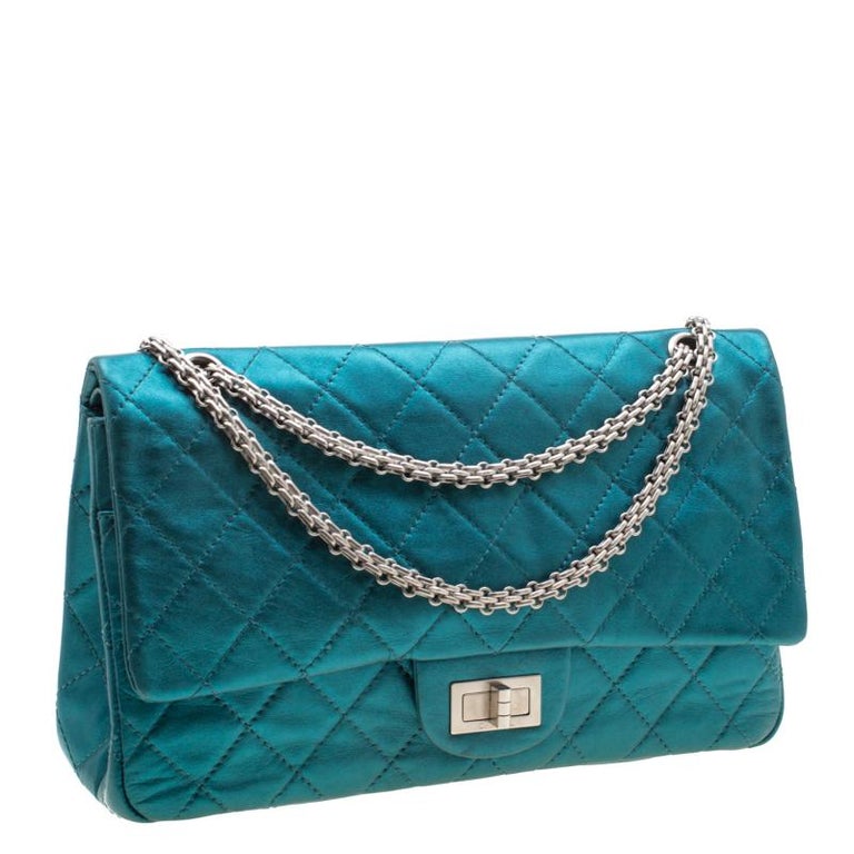 Chanel Metallic Turquoise Quilted Jumbo 2.55 Reissue Classic 227 Flap ...