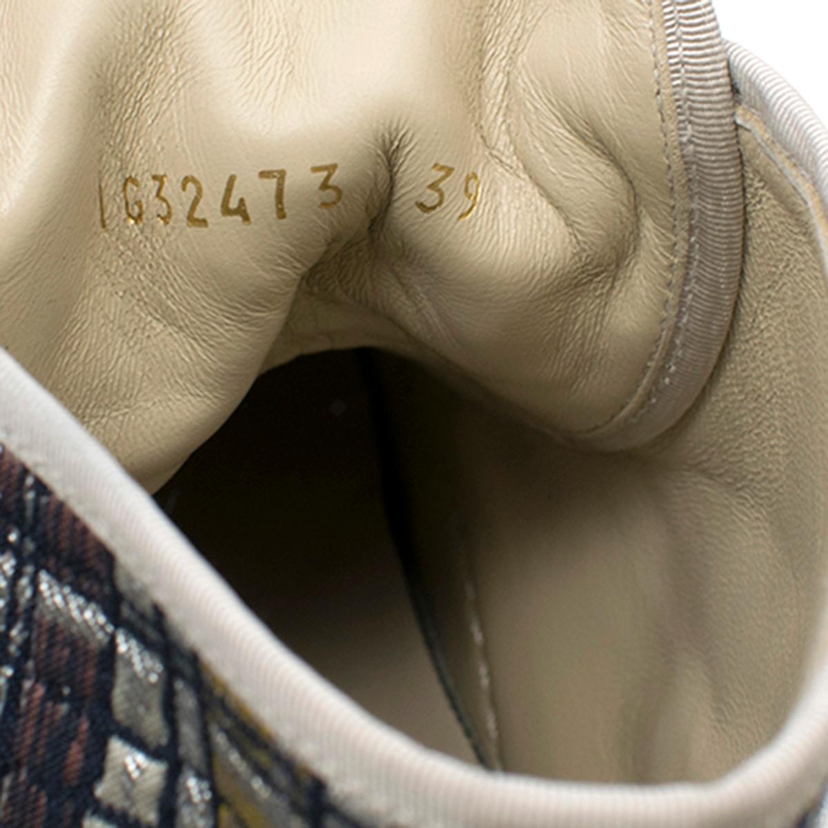 Chanel Metallic Tweed High-Top Sneakers 39 2