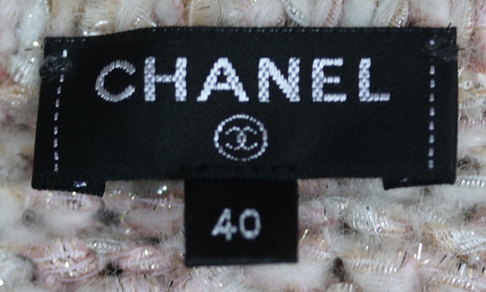 Chanel Metallic Wool-Blend Knit Mini Dress In Excellent Condition In London, GB