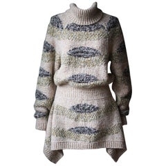 Chanel Metallic Wool-Blend Knit Mini Dress